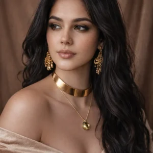 Crescent Moon Gold Pendant Necklace